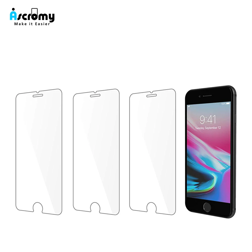 Ascromy 3 шт Защитная пленка для экрана Iphone 8 Plus Закаленное стекло 7 6 6s XS MAX XR|Защитные