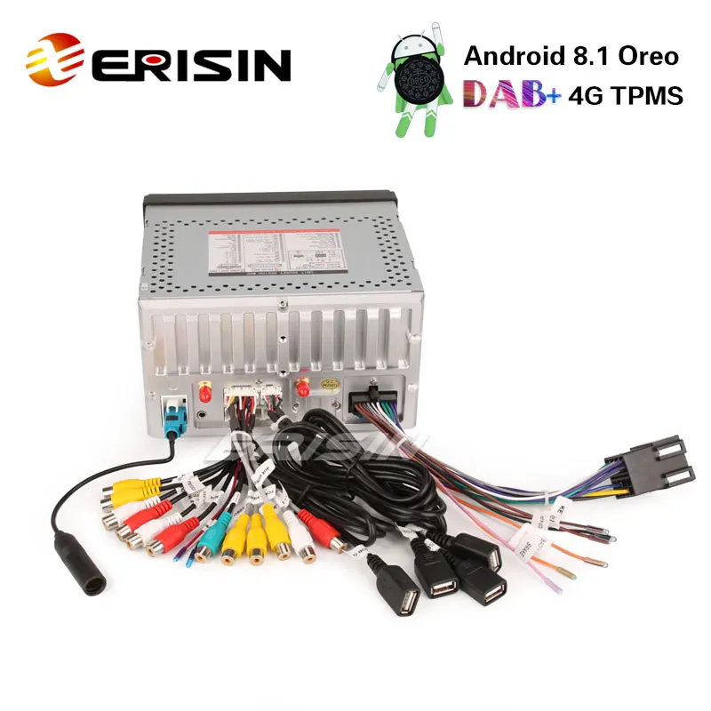 Erisin ES3970U 7 &quotУниверсальный ISO DAB + 4G TPMS DVR Android 8 1 автомобильный радиоприемник gps Sat 4
