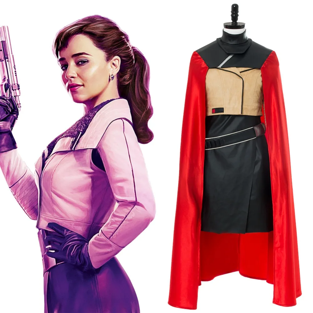 Костюм девушки: звездой Косплэй Wa история Qi'ra костюм длинный красный плащ