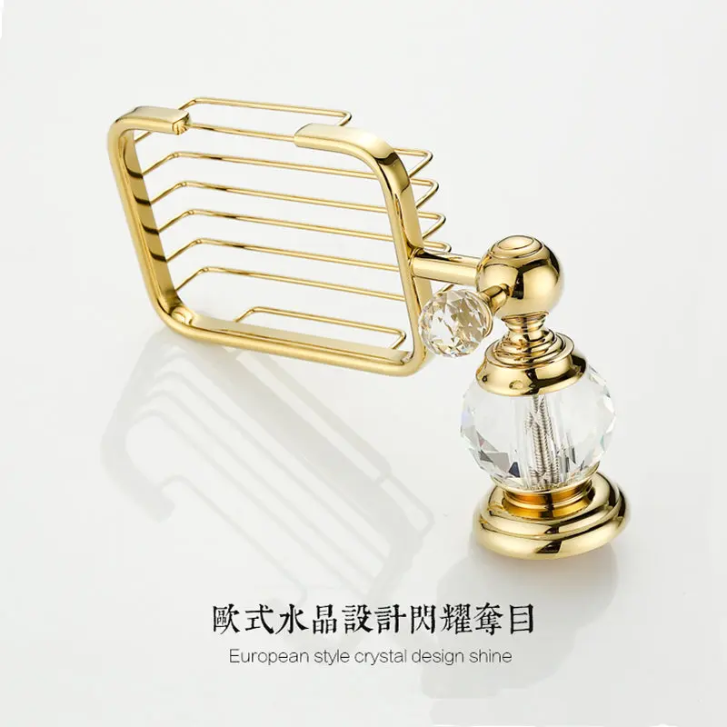 

Vidric Soap Dishes Brass Gold Soap Basket Wall Mounted Crystal Soap Holder Black Bathroom Accessories Home Decoration Soap Box