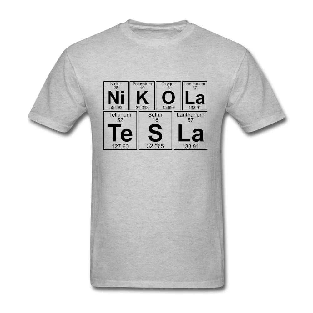 Новый Ni K O La te S Slim Fit T shirtz подростков Никола Тесла Пособия по химии забавные