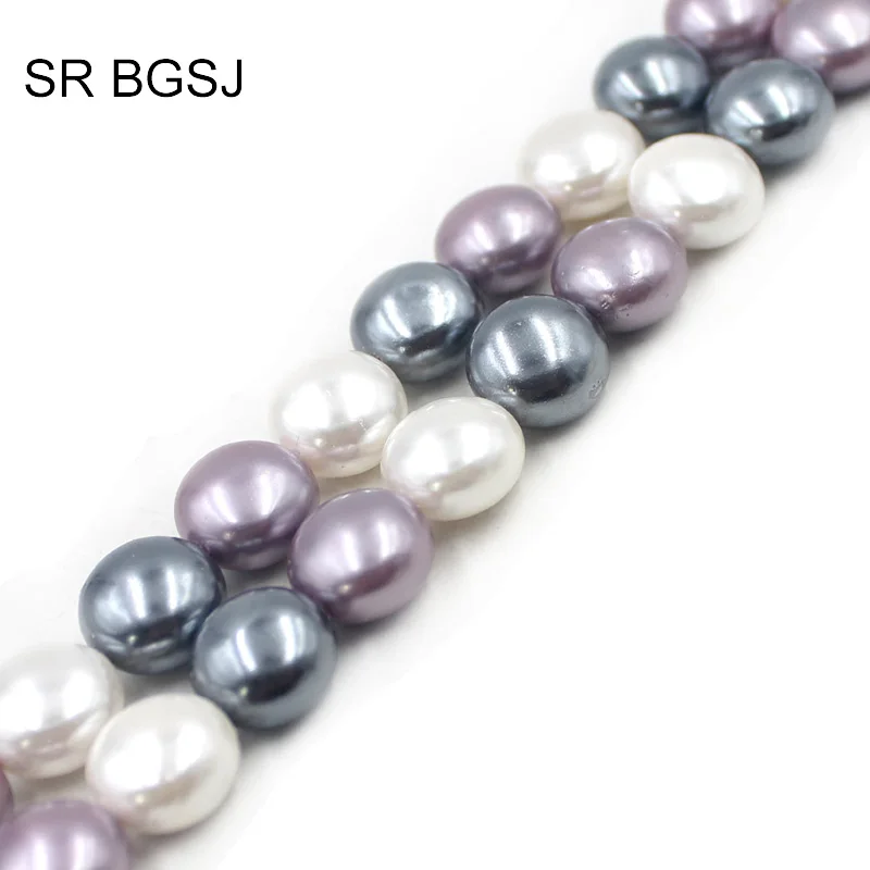 Free Shipping 14mm Coin Button Natural MOP Shell OF Pearl Jewelry Making Beads Strand 15&quot|Бусины| |