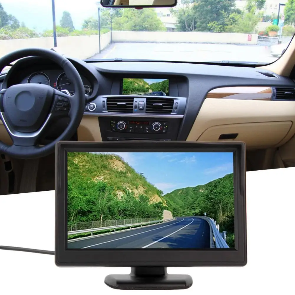 5 inch Color Backlight TFT LCD Mini Car Rear View Monitor Parking Rearview Screen For DVD VCD Reverse Camera ANG | Автомобили и