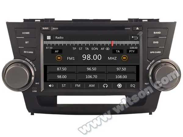 8 &quotспециальный автомобильный DVD для Toyota Highlander 2007 2008 2009 2010 2011 2012 2013 с поддержкой