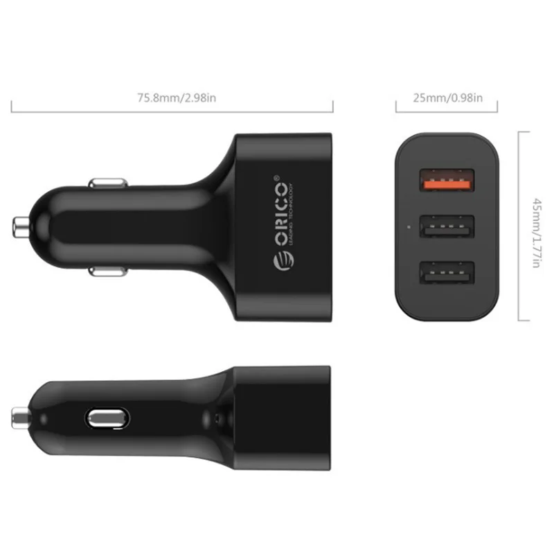 Автомобильное зарядное устройство быстрое прикуриватель 3 порта Usb разветвитель
