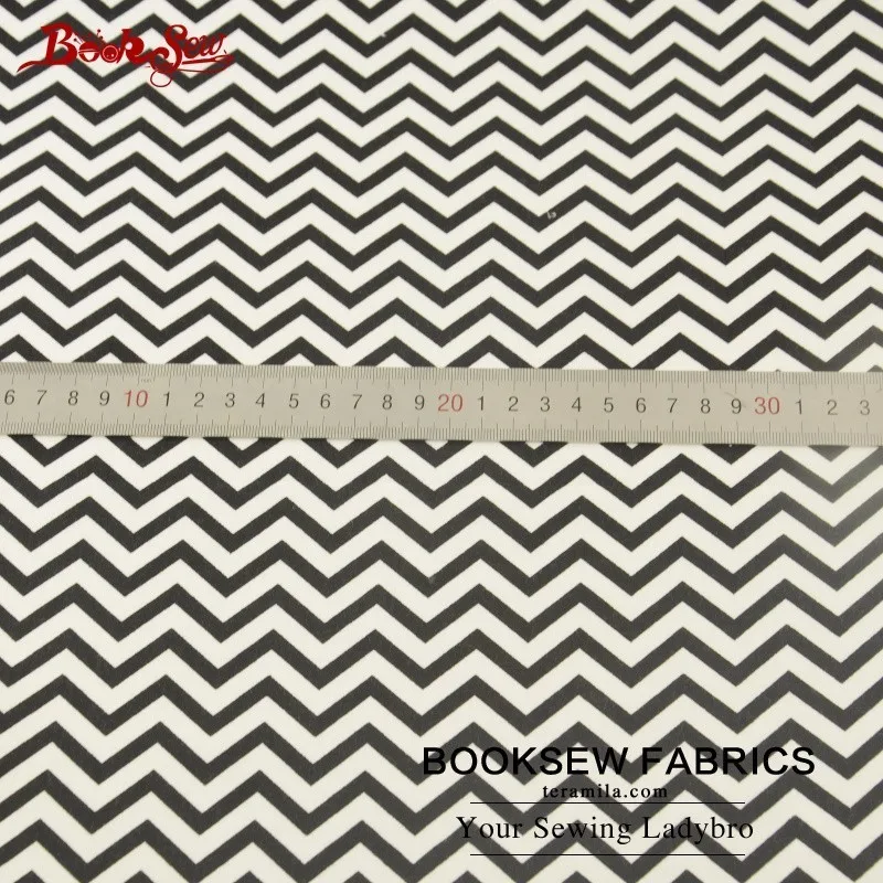 Booksew 100% хлопчатобумажная саржевая ткань черный волнистый дизайн домашний