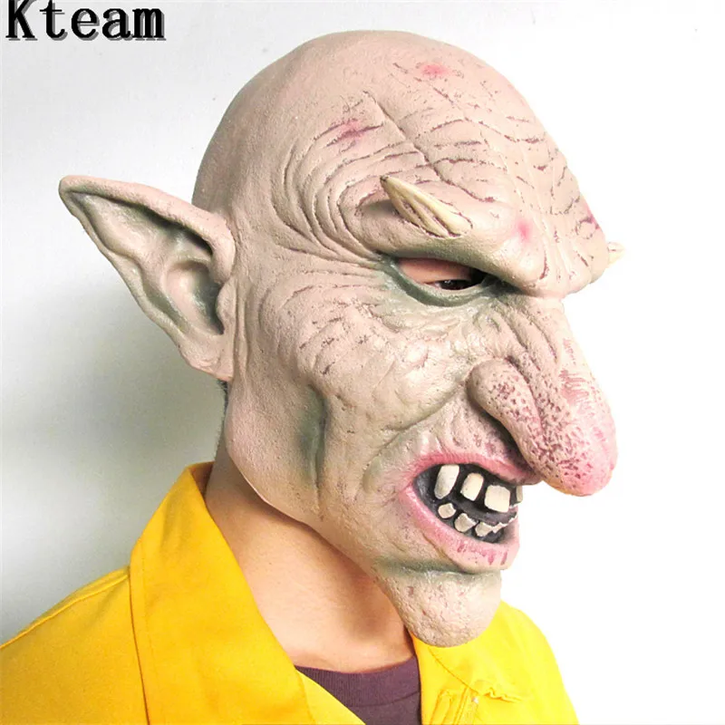 2017 Высокое качество Мужская латексная маска Goblins большой нос страшная страшный