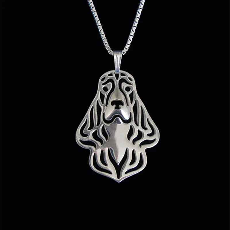 

Gold Silver Color English Cocker Spaniel Pendant Necklace Dog Jewelry Women Best Friend Choker 10pcs/lot