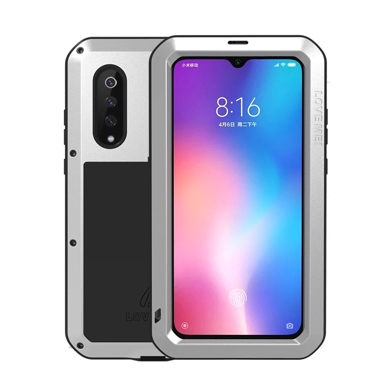 LOVEMEI мощный металлический водонепроницаемый чехол для Xiaomi mi 9 чехол алюминиевый Броня противоударный чехол mi 9 полный корпус защитный чехол для телефона - Цвет: Silver