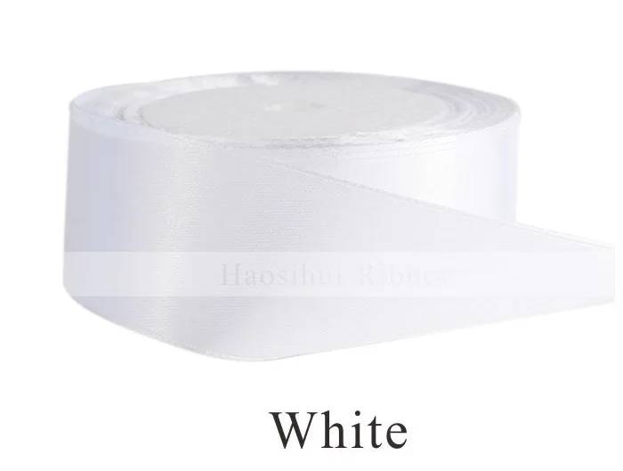 white 5/"(15 мм) 25 ярдов/LotWedding атласные шелковые ленты односторонние ленты подарочная упаковка кружева DIY Аксессуары 32 Цвета - Цвет: white