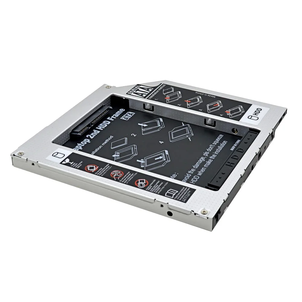 Универсальный Алюминий 2nd HDD Caddy 9 5 мм IDE SATA 3 0 для 2 &quotSSD чехол Корпус жесткого диска