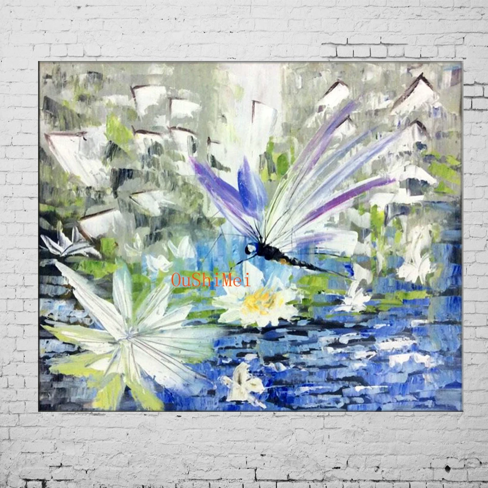 

Handmade Dragonfly Paintings Big Size Abstract Animals Picture Modern Landscape Painting On Canvas Pictures Wall Oil Painting