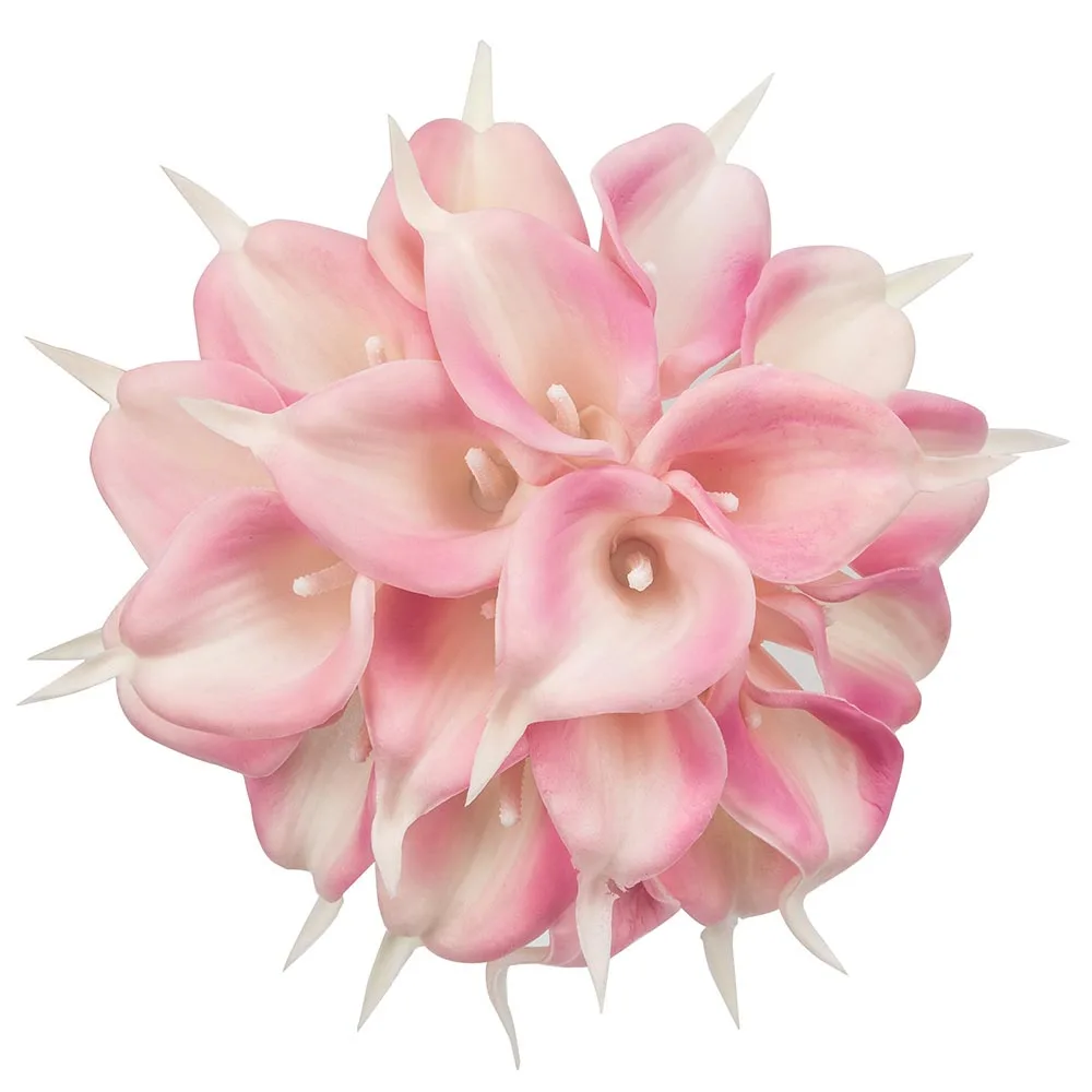 light pink Zonaflor 20 шт./лот декоративные цветы Калла Лилия искусственный цветок полиуретан с эффектом реального прикосновения украшение дома вечерние Свадебный букет цветов - Цвет: light pink