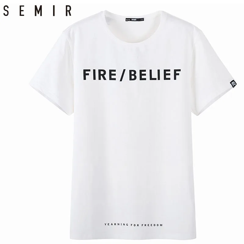 SEMIR футболка мужская с коротким рукавом 2018 летняя рубашка круглым вырезом рукав