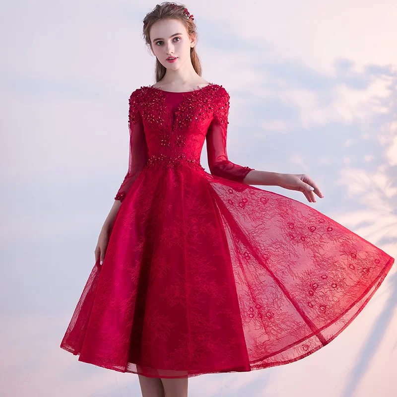 Robe de soiree винно-красное вечернее платье на шнуровке, роскошное праздничное платье с бисером, на заказ