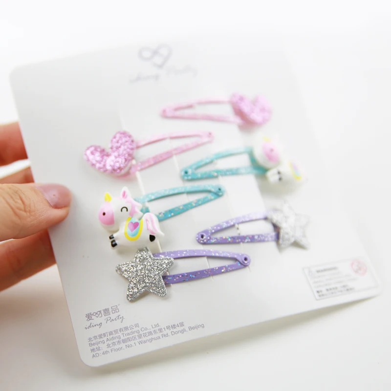 iDing Cartoon Hair Clips Headwear Set for Girls Barrette Ring Children's Day Birthday Gift Hairpin Band ZBYP035 | Дом и сад