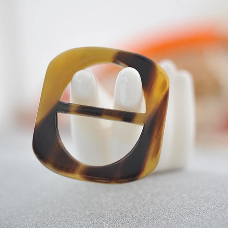 Пряжка для шарфа RUNMEIFA из натурального бычьего рога драгоценность цилиндрическое