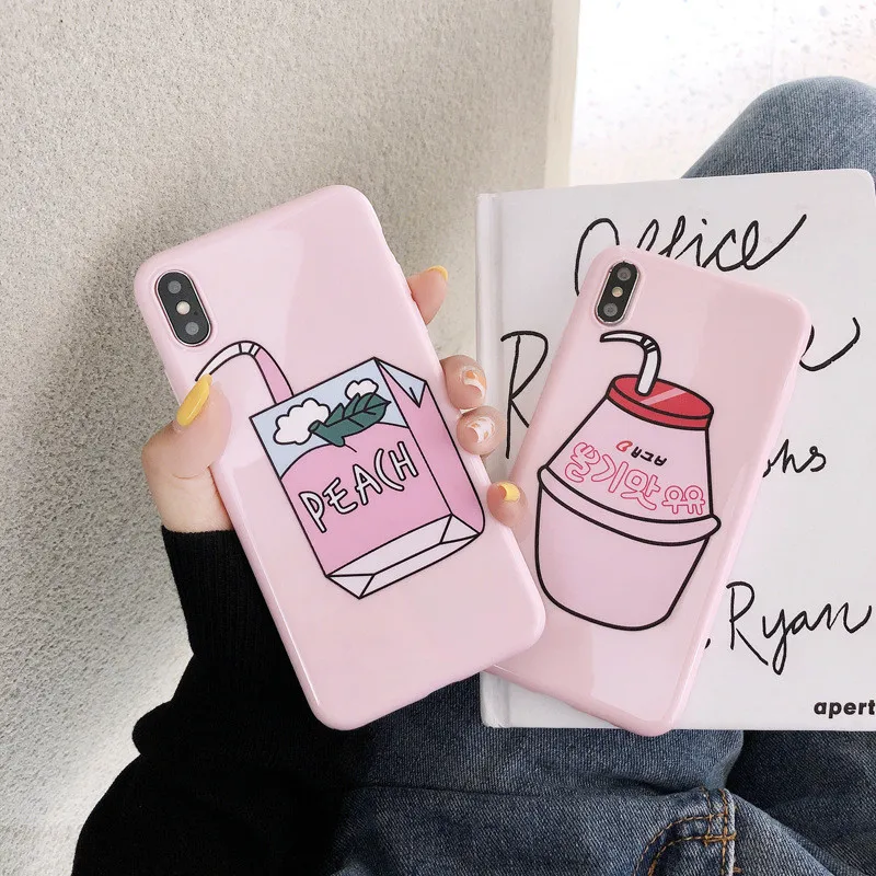 GYKZ мультфильм фрукты персиковые напитки телефонные чехлы для iPhone XS MAX XR X 7 8 6 6s Plus
