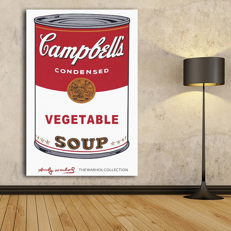Drop shipping 1 Pcs Andy Warhol VEGETABLE SOUP Pop Art Canvas Painting Abstract Decorative Prints Posters Classcical Picture | Дом и сад