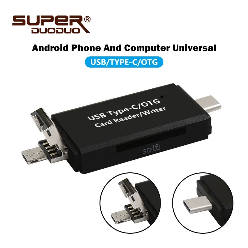 USB 2 0 SD/TF OTG кардридер Micro SD адаптер Type C карта памяти Адаптер для C/Android/PC