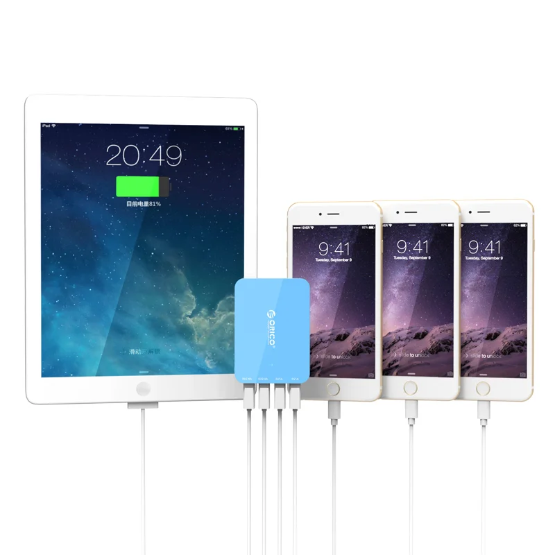 Универсальное настольное зарядное устройство ORICO с 4 USB-портами для Samsung Xiaomi Huawei |