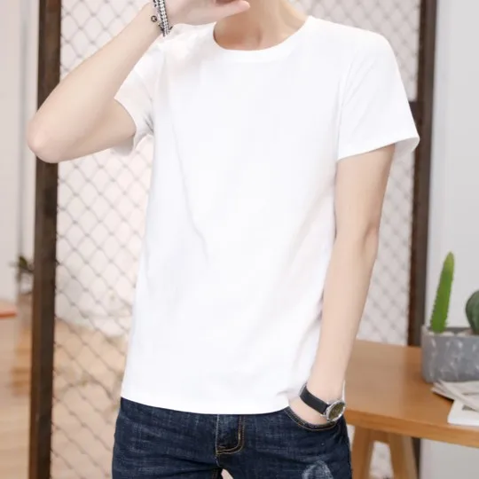 Новинка 2019 летняя мужская футболка с круглым вырезом и коротким рукавом модная