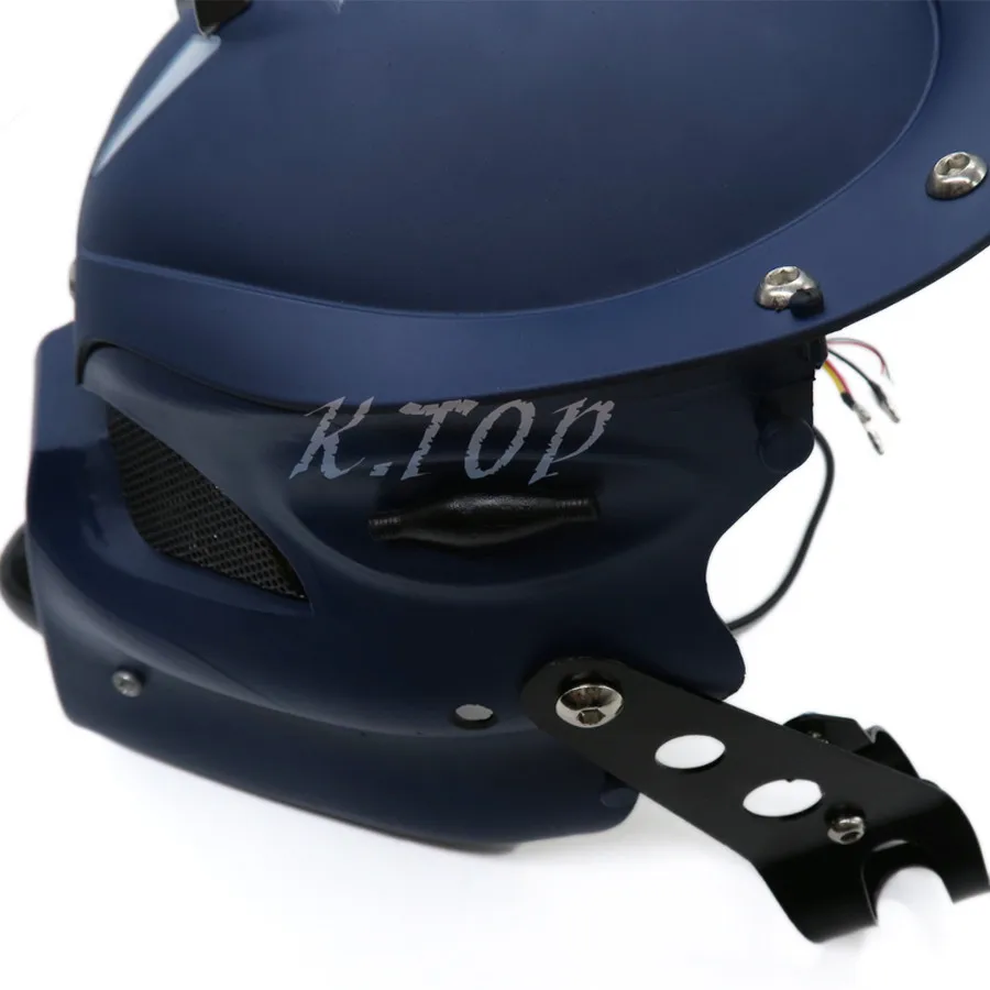 Синяя светодиодная фара для мотоцикла с черепом и кронштейном Harley Honda Yamaha Kawasaki
