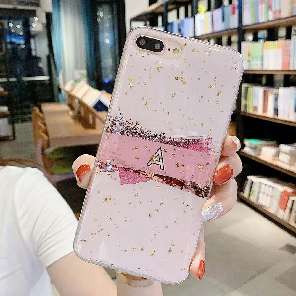 Роскошный блестящий Мраморный чехол с золотой фольгой для IPhone X XS Max XR мягкий из