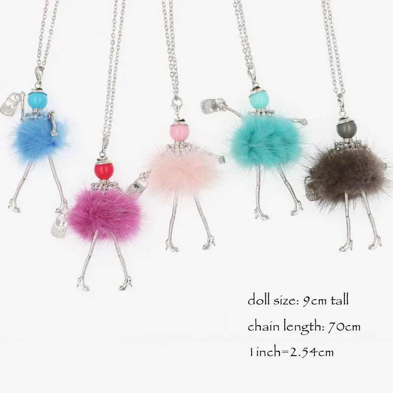 Модный милый кулон в виде Парижской куклы ожерелье для девочек детское длинное