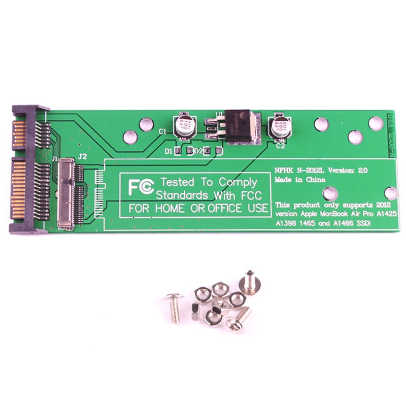 

For Macbook Air 2012 SSD slot adapter A1466 A1465 SSD 7+17 Pin slot to 2.5" SATA 3.0 6Gb/s Card