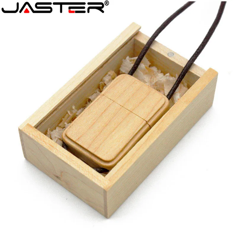 JASTER логотип клиента шнурок деревянная палка + коробка USB флэш-накопитель