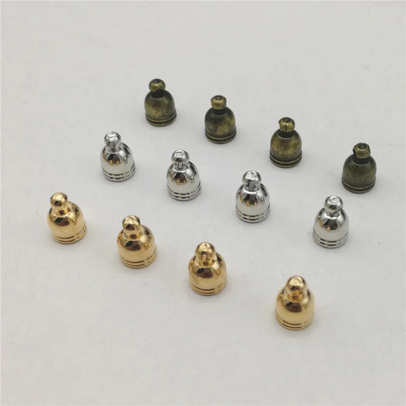 100 шт. аксессуары для бусин Концевики кожаного шнура ожерелья провода застежки из