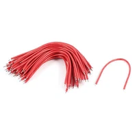 50 x red pcb dual end solder type jumper wire 10cm for solderless breadboard