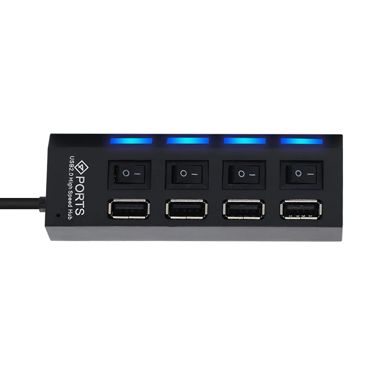 FFFAS 40 см черный USB 2 0 делитель независимый переключатель 4 Порты Интерфейс