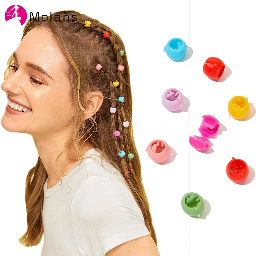 Molans простые однотонные косичка заколка для волос 10-30 шт./компл. модные женские туфли Пластик шпильки искусственный жемчуг бусины карамельного цвета Заколки для волос
