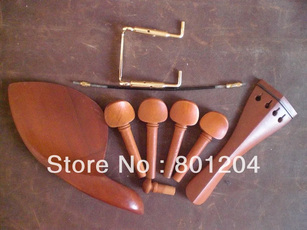 

1 Set JUJUBE 002# Violin Fitting with GOLD chin rest screw and Tail Gut