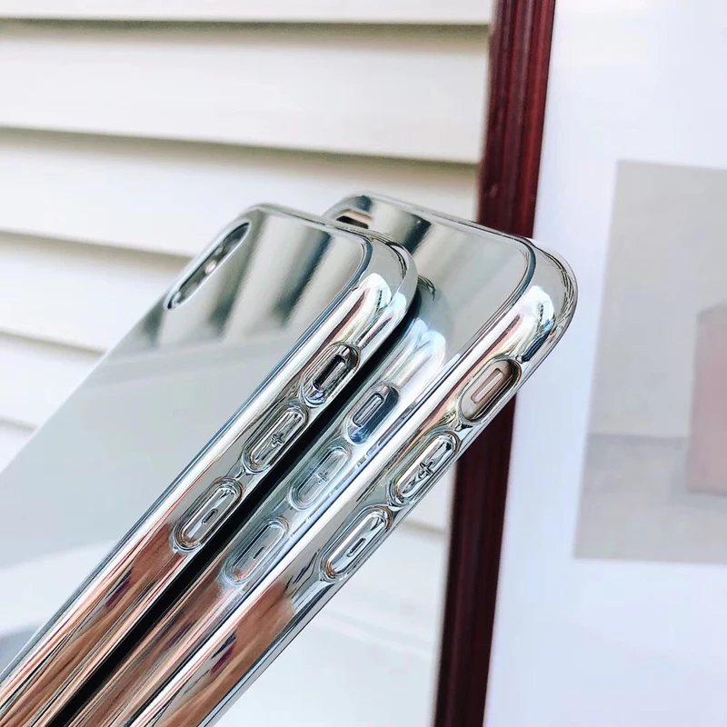 Роскошный женский зеркальный чехол для телефона iPhone X 8 7 6s Plus зеркальная задняя