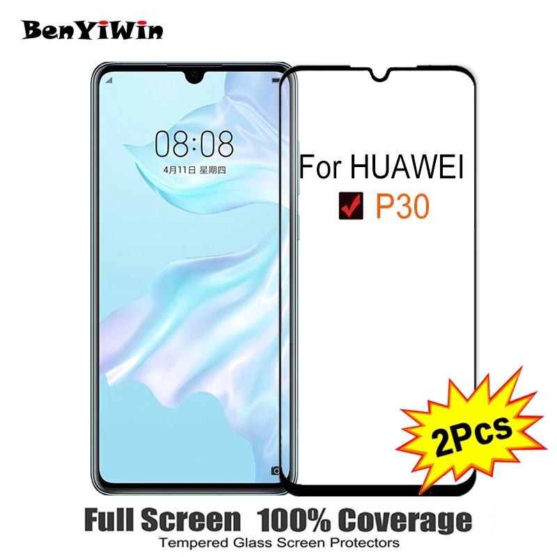 2 шт полное покрытие экрана протектор Закаленное стекло для Huawei P30 6 10 &quot9 H