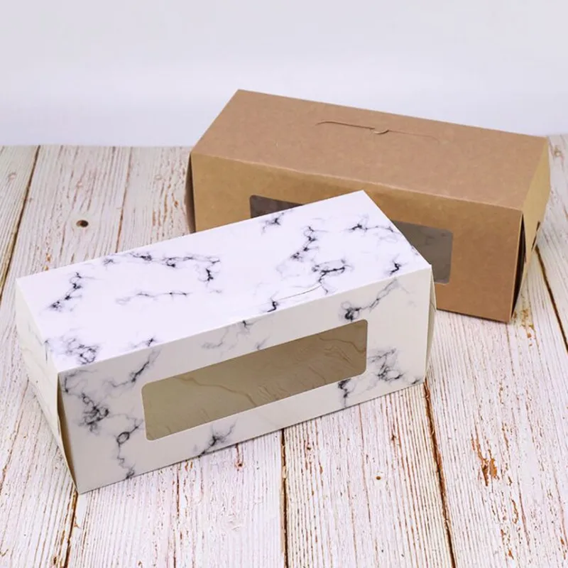 FeiLuan store10 шт 27x11x11 см коричневая бумага ручная витая коробка для торта в рулоне