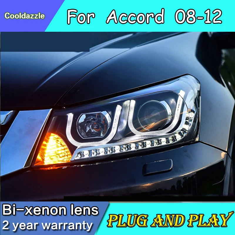 Для светодиодной ленты Honda Accord фары биксеноновые линзы проектора 2008 2009 2010 2011 2012