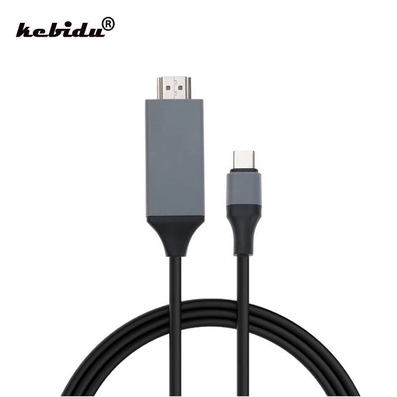 Kebidu черный 2 м 4K USB C HDMI совместимый кабель Тип к конвертер 3 1 30 Гц HD Удлинительный
