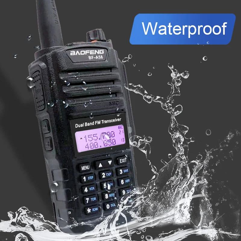 Baofeng BF-A58 Waterproof Walkie Talkie Ham CB Amateur Radio Station Dual Band UHF VHF HF Transceiver Radio Scanner BF A58 PMR