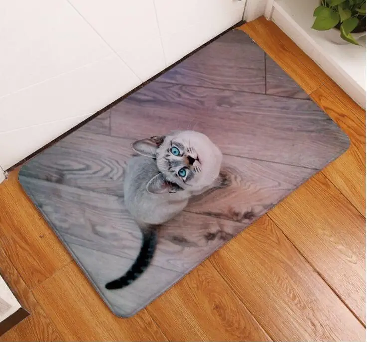 3D Kawaii Cat Печать Коврики для пола и ковры для дома гостиная спальня коврик для кухонь, ванных противоскользящие мягкие HM0624 - Цвет: 3