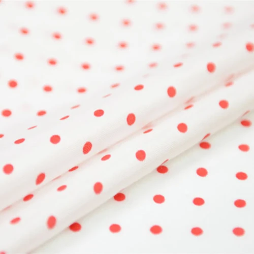 Red polka dot print silk blending cotton fabric twill 14momme 140cm width SCT319 | Дом и сад