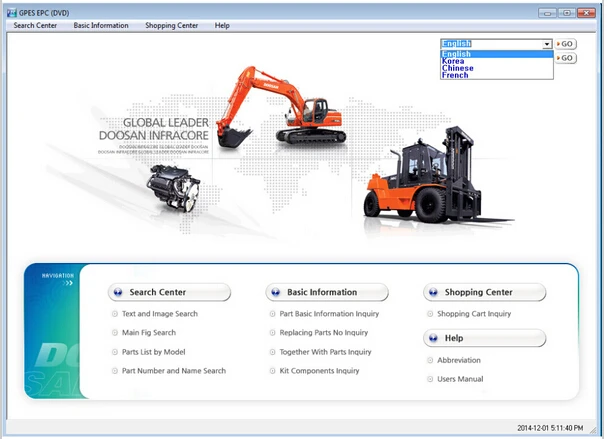 Doosan Infracore GPES [2017] каталог деталей для строительной техники|parts catalog|catalog partsdoosan parts |
