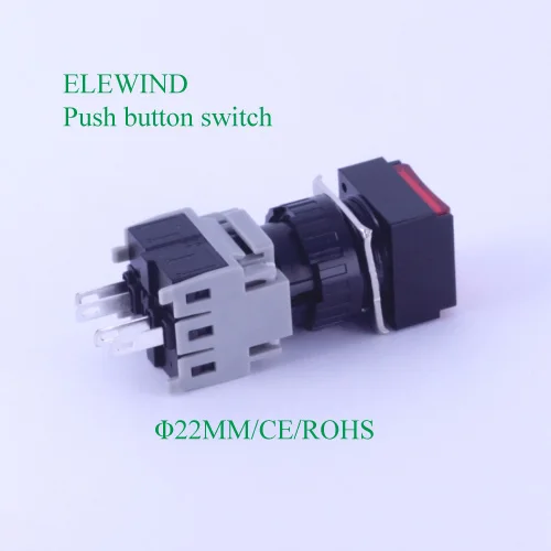 ELEWIND 16 мм квадратный тип 1NO1NC кнопочный переключатель (PB163F-11/R) | Обустройство дома