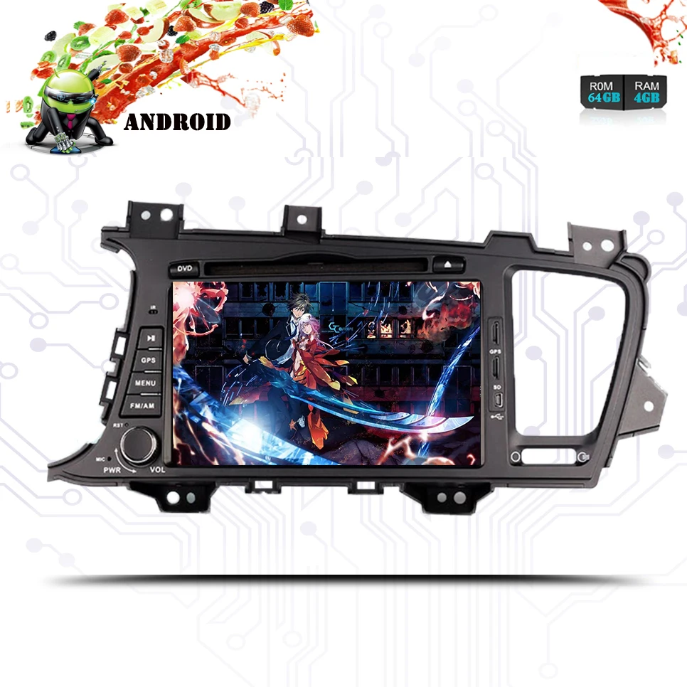 Восьмиядерный 3/4G LET 1024*600 android 9 0 4G 64G автомобильное радио для Kia Optima K5 навигация 2013