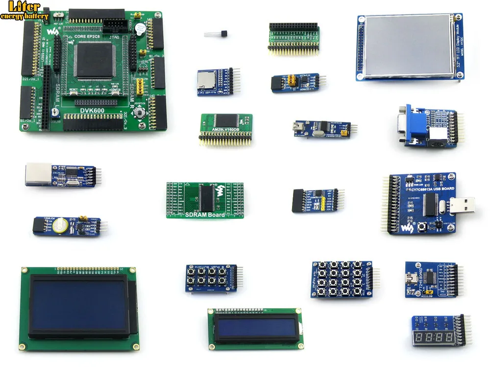 Altera Cyclone Board EP2C8Q208C8N ALTERA II FPGA Development + 3 2 дюйма LCD 18 комплектов модулей = OpenEP2C8-C