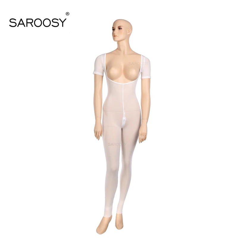 Белый SAROOSY, новинка, сексуальный открытый бюстгальтер, боди для женщин, эротическое белье для ночного клуба, нижнее белье, открытая промежность, с молнией, короткие рукава, деталь - Цвет: Белый