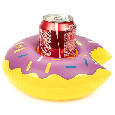 Donuts purple PIKAALAFAN мини надувной подстаканник маленький Фламинго плавающий краб милый мультфильм животных игрушечные фрукты бассейн купальные вечерние украшения - Цвет: Donuts purple